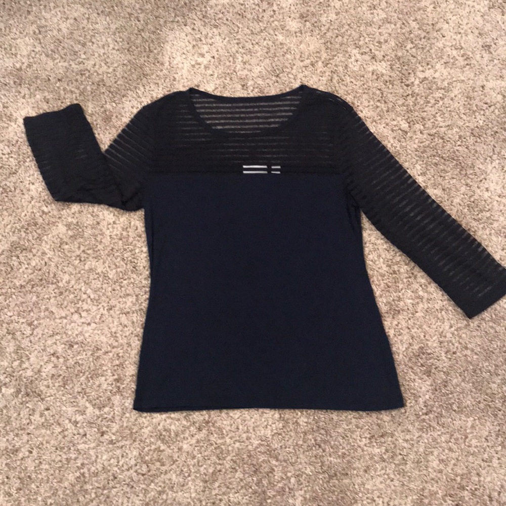 New York & Company 3/4 sleeve Navy blue Size M